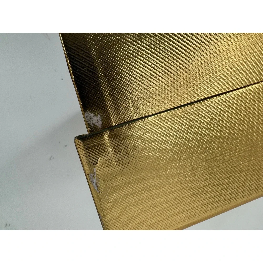 Saint Laurent Shoe Box Unisex Large Gold Metallic Textured Logo Designer Storage